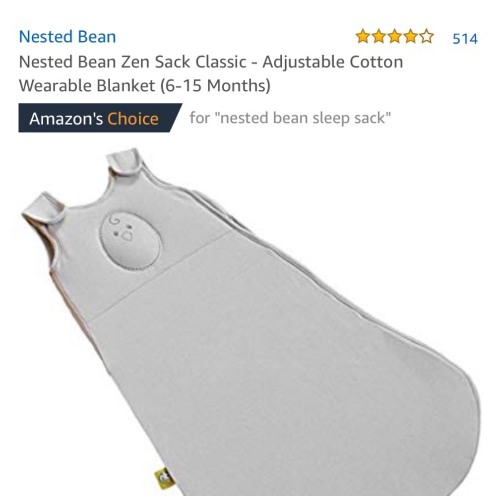 Nested bean sleep sack